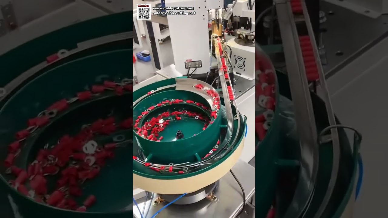 Máquina de engarce de terminales sueltos preaislados tipo O y U con alimentador vibratorio de alta velocidad