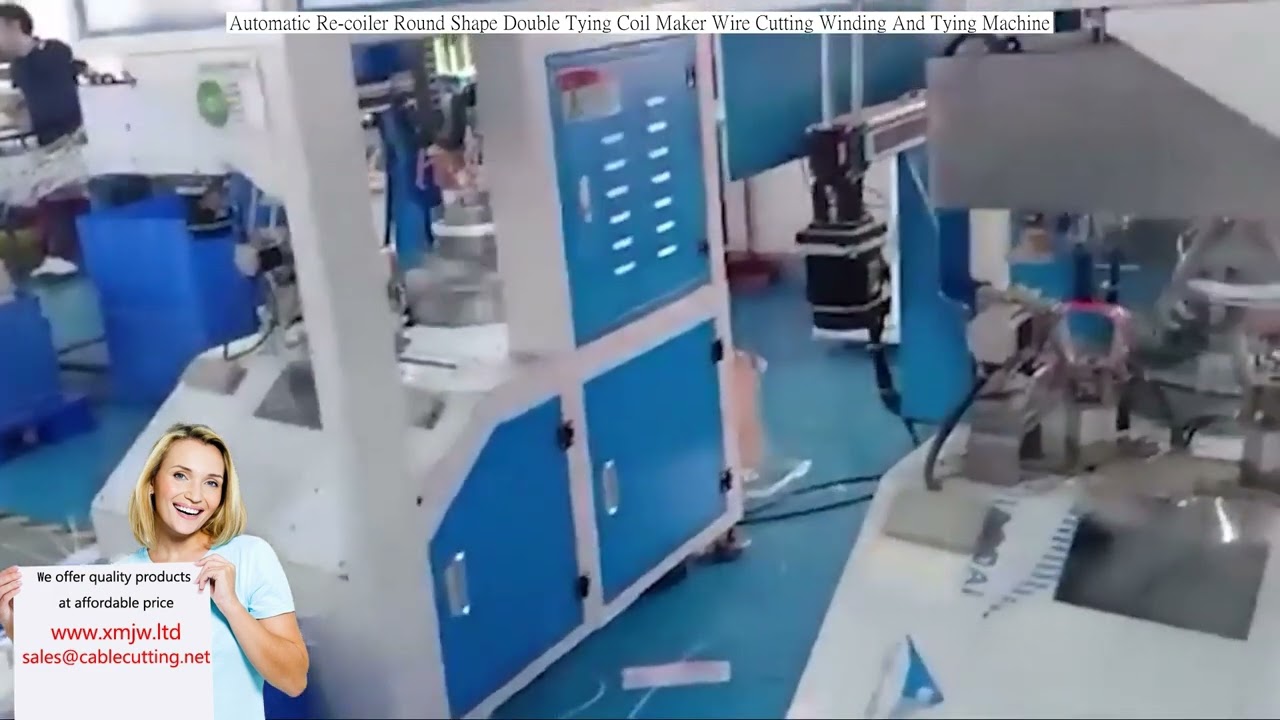Máquina automática de bobinas redondas con doble atado - Cortadora y enrolladora de alambre