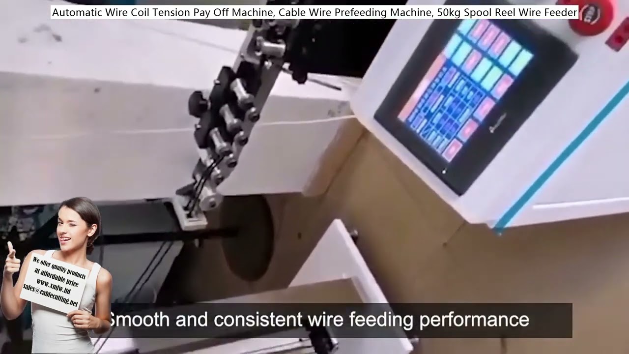 Máquina automática de desenrollado con tensión para bobinas de alambre | Prealimentador de cables hasta 50 kg