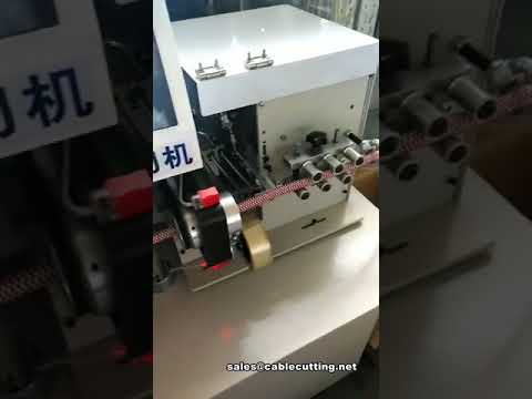 Máquina automática de encintado de arneses con corte integrado